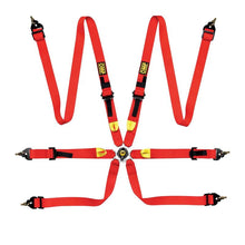 Load image into Gallery viewer, OMP Safety Harness First 2In Red (Fia 8853-2016) Pull Up - Steel Adj