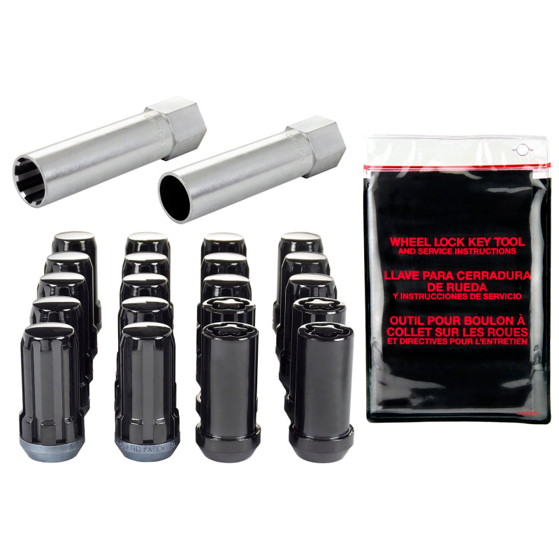 McGard SplineDrive Tuner 5 Lug Install Kit w/Locks & Tool (Cone) 1/2-20 / 13/16 Hex / 1.6in. L - Blk