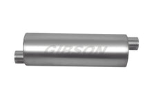 Cargar imagen en el visor de la galería, Gibson SFT Superflow Offset/Offset Round Muffler - 6x19in/2.5in Inlet/2.5in Outlet - Stainless