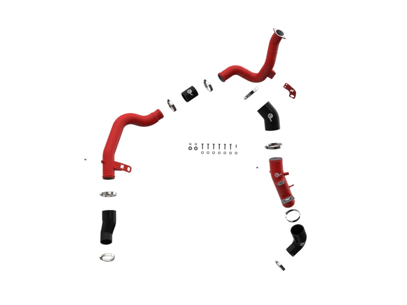aFe 19-22 Hyundai Veloster N BladeRunner Aluminum Hot & Cold Charge Pipe Kit - Red