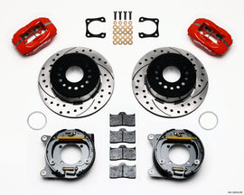 Wilwood Forged Dynalite P/S Park Brake Kit Drilled Red Chevy 12 Bolt-Spec 3.15in Brng Staggered mt