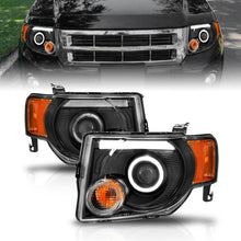 Load image into Gallery viewer, ANZO 2008-2012 Ford Escape Projector Headlights w/ Halo Black