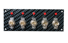 Cargar imagen en el visor de la galería, Moroso Toggle Switch Panel - Dash Mount - 2in x 5.5in - Grey/Black Fiber Design