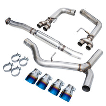 Cargar imagen en el visor de la galería, AWE Tuning 12-14 Subaru WRX STI Sedan Track Edition Exhaust - Vapor Blue Quad Tips (102mm)