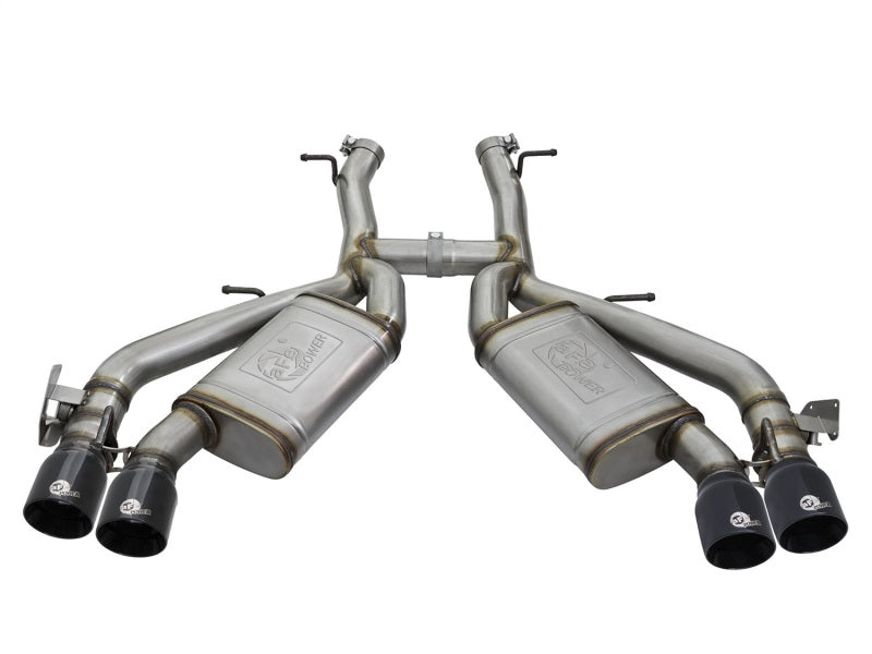 aFe MACHForce XP 3in 304 SS Axle-Back Exhaust Dual Exhaust (NPP) w/ Black Tips 16-17 Camaro SS V8