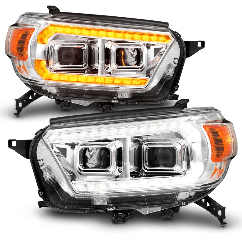 ANZO 10-13 Toyota 4Runner Projector Headlights - Chrome