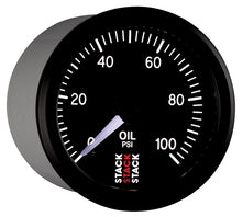 Cargar imagen en el visor de la galería, Autometer Stack 52mm 0-100 PSI 1/8in NPTF Male Pro Stepper Motor Oil Pressure Gauge - Black