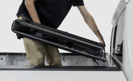 Access 07-21 Toyota Tundra 6ft 6in Bed (w/ Deck Rails) LOMAX Tri-Fold Cover - Urethane Diamond Plate