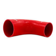 Cargar imagen en el visor de la galería, Mishimoto Silicone Reducer Coupler 90 Degree 3in to 3.75in - Red