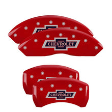 Cargar imagen en el visor de la galería, MGP 4 Caliper Covers Engraved F &amp; R 100 Anniversary Red Finish Silver Char 2019 Chevrolet Equinox