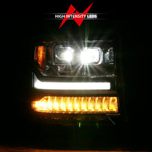 Cargar imagen en el visor de la galería, ANZO 16-18 Chevrolet Silverado 1500 LED Projector Headlights w/Plank Style Switchback Chrome w/Amber