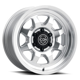 ICON Nuevo 17x8.5 / 6x5.5 / 25mm / 5.75in BS Silver Machined Wheel
