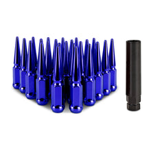 Cargar imagen en el visor de la galería, Mishimoto Mishimoto Steel Spiked Lug Nuts M14 x 1.5 24pc Set Blue