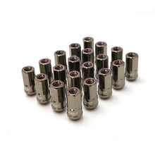 Cargar imagen en el visor de la galería, Wheel Mate Muteki HR50 Open End Lug Nuts - Titanium Chrome w/ Red Ring 14x1.50