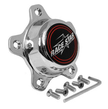 Cargar imagen en el visor de la galería, Race Star 5 Lug Cap Short Plastic Chrome (incl. Medallion &amp; Screws)