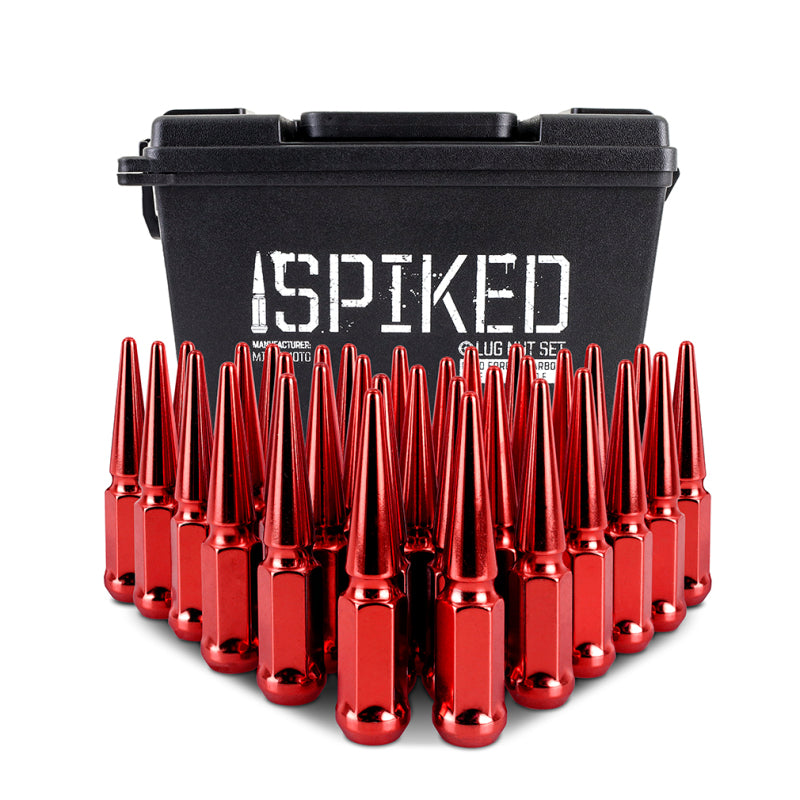 Mishimoto Mishimoto Steel Spiked Lug Nuts M14 x 1.5 32pc Set Red