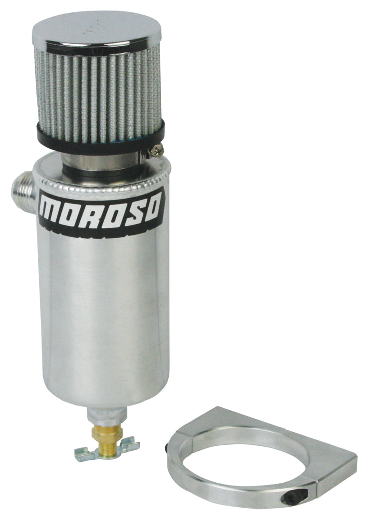 Moroso Breather Tank/Catch Can -12An Male Fitting - Billet Mounting Bracket - Aluminum