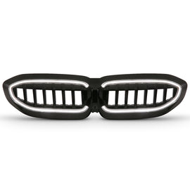 ANZO 19-22 BMW 3 Series Black Housing Full LED Front Grille w/ Initiation & Running Light