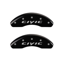 Cargar imagen en el visor de la galería, MGP 4 Caliper Covers Engraved Front 2015/Civic Engraved Rear 2015/Civic Black finish silver ch