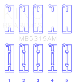 King Engine Bearings Mitsubishi 4G63T/4G64 (Size 0.25) Main Bearing Set