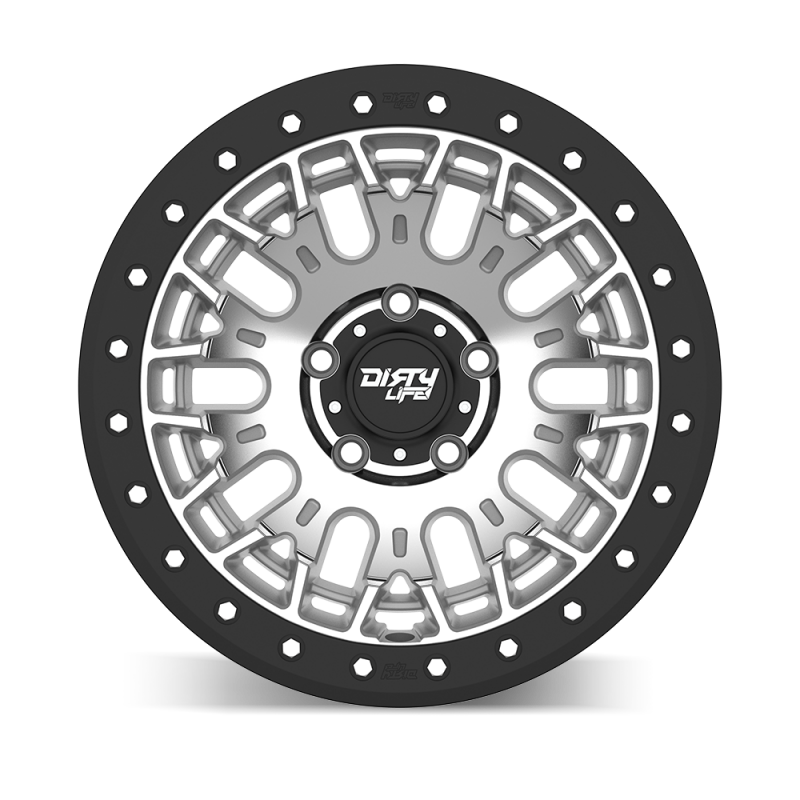 Dirty Life DT-3 17X9 5x127 -12 Offset - Machined Finish w/ Simulated Beadlock