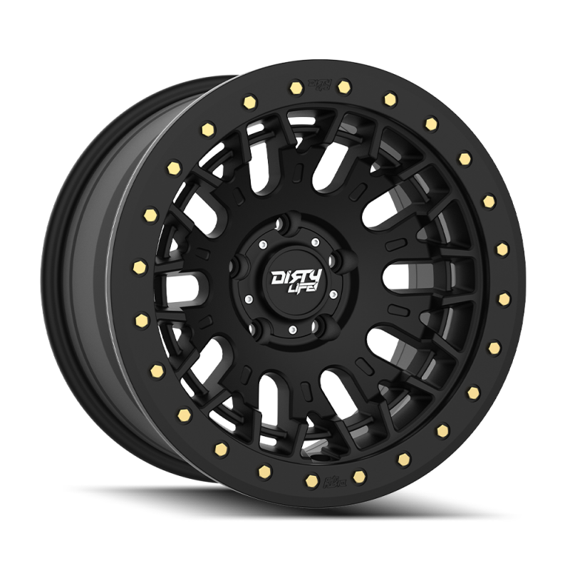 Dirty Life DT-3 17X9 5x127 -38 Offset - Satin Black w/ Simulated Beadlock