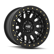 Cargar imagen en el visor de la galería, Dirty Life DT-3 17X9 5x127 -38 Offset - Satin Black w/ Simulated Beadlock