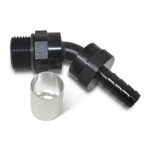 Load image into Gallery viewer, Russell Hose End Crimp On 10 Sae Port Male To -8 Hose 45 Deg Swivel Blk Anodized