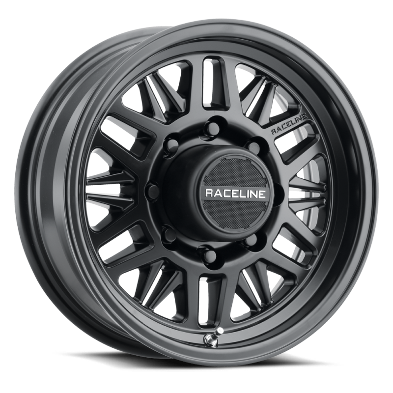 Raceline 451B Ryno TR Trailer 14x6in / 5X4.5 BP / 0mm Offset / 3.19mm Bore - Satin Black