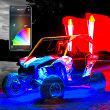 Cargar imagen en el visor de la galería, XK Glow XKchrome Advanced App Control LED Whip Light Kit for 4x4 Offroad UTV ATV 2x 48In 2nd Gen