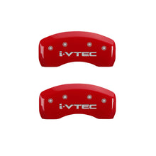 Cargar imagen en el visor de la galería, MGP 4 Caliper Covers Engraved Front &amp; Rear i-Vtec Red finish silver ch