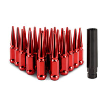 Cargar imagen en el visor de la galería, Mishimoto Mishimoto Steel Spiked Lug Nuts M12 x 1.5 24pc Set Red