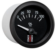 Cargar imagen en el visor de la galería, Autometer Stack Instruments 52mm 0-100 PSI 1/8in NPTF Electronic Oil Pressure Gauge - Black