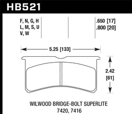Hawk DTC-80 Wilwood BB SL 7420 20mm Race Brake Pads
