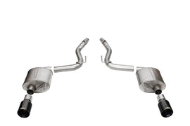 Corsa 24+ Frd MustangGT Touring Axle-Back Ex.Sys 3.0in Dual Rear Exit w/4.5in Blk PVD StraightCutTip