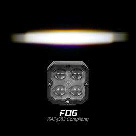 XK Glow XKchrome 20w LED Cube Light w/ RGB Accent Light Kit w/ Controller- Fog Beam 2pc