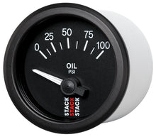 Cargar imagen en el visor de la galería, Autometer Stack Instruments 52mm 0-100 PSI 1/8in NPTF Electronic Oil Pressure Gauge - Black