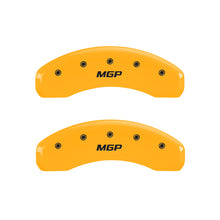 Cargar imagen en el visor de la galería, MGP 4 Caliper Covers Engraved Front &amp; Rear MGP Yellow finish black ch