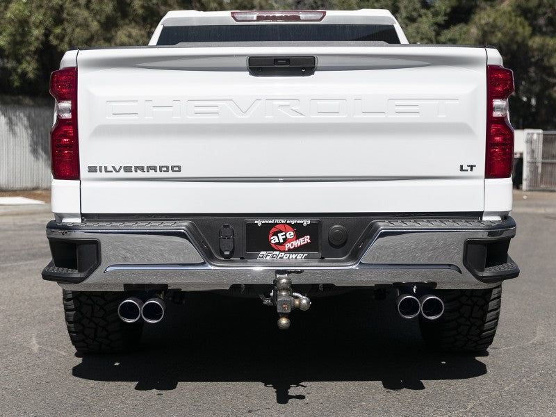 aFe Gemini XV 3in 304 SS Cat-Back Exhaust w/ Cutout 19-21 GM Silverado/Sierra 1500 V8- w/ Black Tips