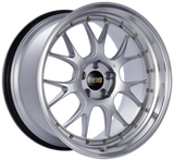 BBS LM-R 19x8.5 5x114.3 ET25 Diamond Silver Center Diamond Cut Lip Wheel - 82mm PFS Required