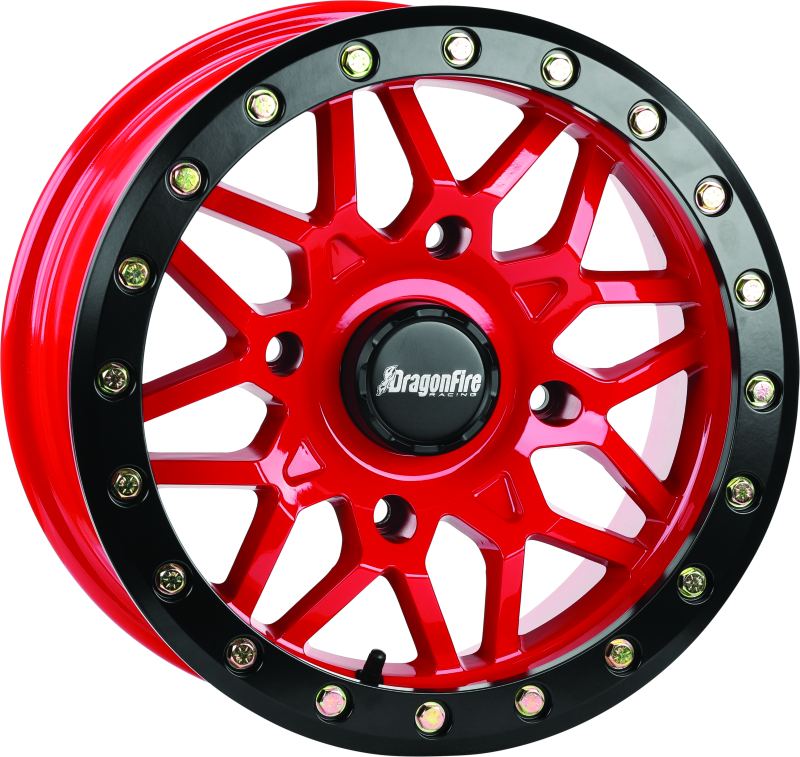 DragonFire Racing Typhon Wheel 15X6 4/156 5+1 +40 Machined Red