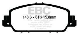 EBC 13-15 Honda Accord Coupe 3.5L Front Bluestuff Brake Pads