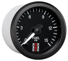 Cargar imagen en el visor de la galería, Autometer Stack 52mm 0-15 PSI 1/8in NPTF Male Pro Stepper Motor Fuel Pressure Gauge - Black