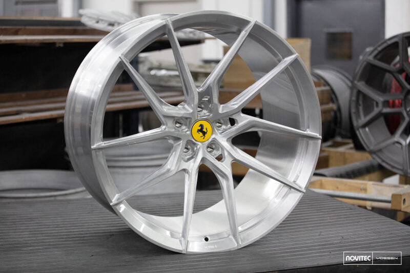 Vossen x Novitec NF8 21x9.5 / 5x114.3 / ET38 - Brushed Gloss Clear Wheel - (Ferrari 296 - Front)