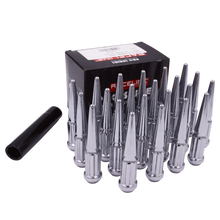 Load image into Gallery viewer, Raceline 12x1.5 XL Spike Chrome Lug Nuts (Set of 24)