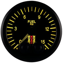 Cargar imagen en el visor de la galería, Autometer Stack 52mm 0-15 PSI 1/8in NPTF Male Pro-Control Fuel Pressure Gauge - Black