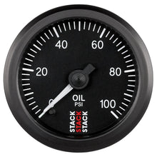 Cargar imagen en el visor de la galería, Autometer Stack 52mm 0-100 PSI 1/8in NPTF Male Pro Stepper Motor Oil Pressure Gauge - Black