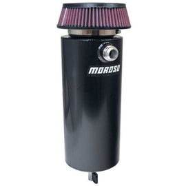 Moroso 6in Diameter Single -16AN Inlet Aluminum Breather Tank Catch Can - Black