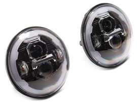 Raxiom 07-18 Jeep Wrangler Axial Series 7-Inch LED Headlights w DRL/ Black Housing - Clear Lens