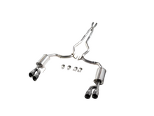 Cargar imagen en el visor de la galería, Roush 18-23 Mustang 5.0L V8 Black Tip Cat Back Exhaust Kit (Quad Tip Non-Active)